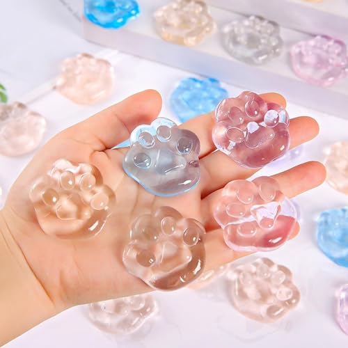 Mini Cat Paw Squishy Set 8pcs Squeezeable Fidget Tools Stress Relief and Anxiety-Reducing Novelty Gifts for Adults Reusable Squeeze Stress Relief (Random Colors)