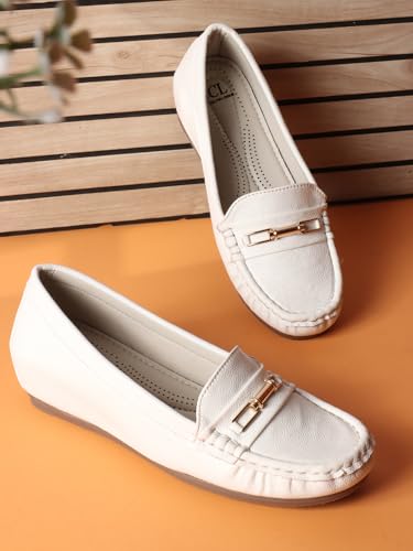 Image of Carlton London Women Comfortable and Stylish Flat Square Toe Slip On Fashion Loafer Shoes for Daily,Office, Casual and Formal Use
