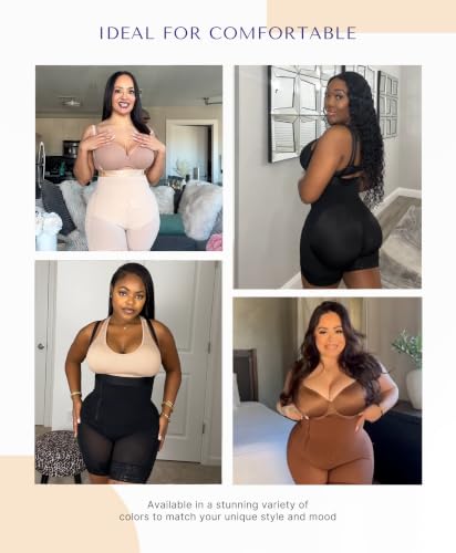 Image of SHAPELLX Faja Colombianas Side Zipper Tummy Control Postpartum Shapewear | Butt Lift Body Shaper, 3-Layer Firm Compression, Side Zipper Easy Wear, Open Crotch, Adjustable Straps, Daily & Postpartum