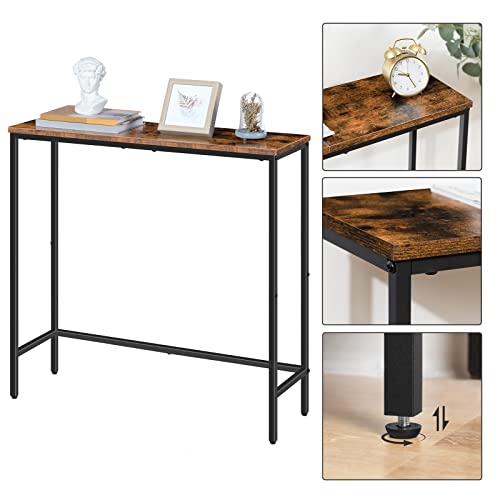 Console Industrielle 75x24 cm Bois Métal, HOOBRO