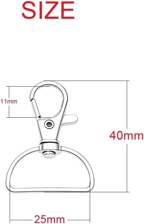 20pcs Swivel Snap Hooks Premium Metal Silver Lobster Claw Trigger Clasps for Lanyard Keychain Rings Bag Purse Tag Jewelry Making DIY Crafts Length 1.58inch(40mm) Inside Width 1inch(25.5mm)