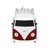 QFX Bluetooth 1961 Retro Mini Bus Speaker, 2-Inch Speaker, Hands-Free Link, Built-in Microphone, FM Radio, and LED Party Lights, Blue - BT-1961-RED