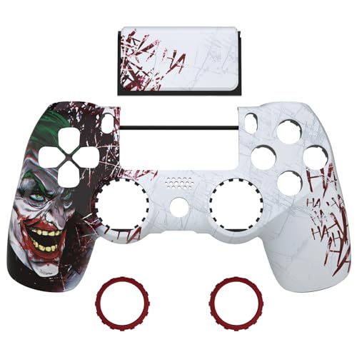 eXtremeRate Carcasa Delantera Compatible con ps4 Control Accesorios Panel Frontal Touchpad Placa Funda Portectora Compatible con ps4 Slim Pro JDM-040/050/055 Control No Incluido(Payaso JAJAJA) - imagen 5