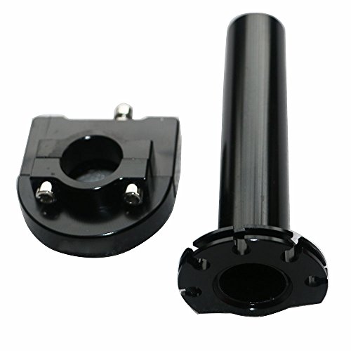 Yibid Motorcycle 7/8" Handlebar Rubber Gel Hand Grips And Throttle Black Aluminum Gas Tube For Yamaha Scooter Racer Bobber Clubman Sport Custom Street Bike, Gray #TOP7