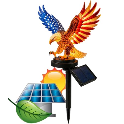 2027 New Solar Eagle Garden Light America 250th Anniversary Patriotic Eagle Garden Stake Solar Powered Outdoor Yard Decor for Lawn Walkway Memorial Day & 4th of July Decorations (#1)