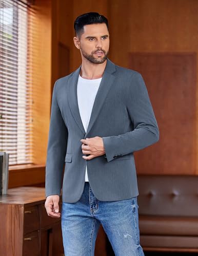 COOFANDY Men's Casual Blazer One Button Sport Coat Lightweight Business Suit Jacket4