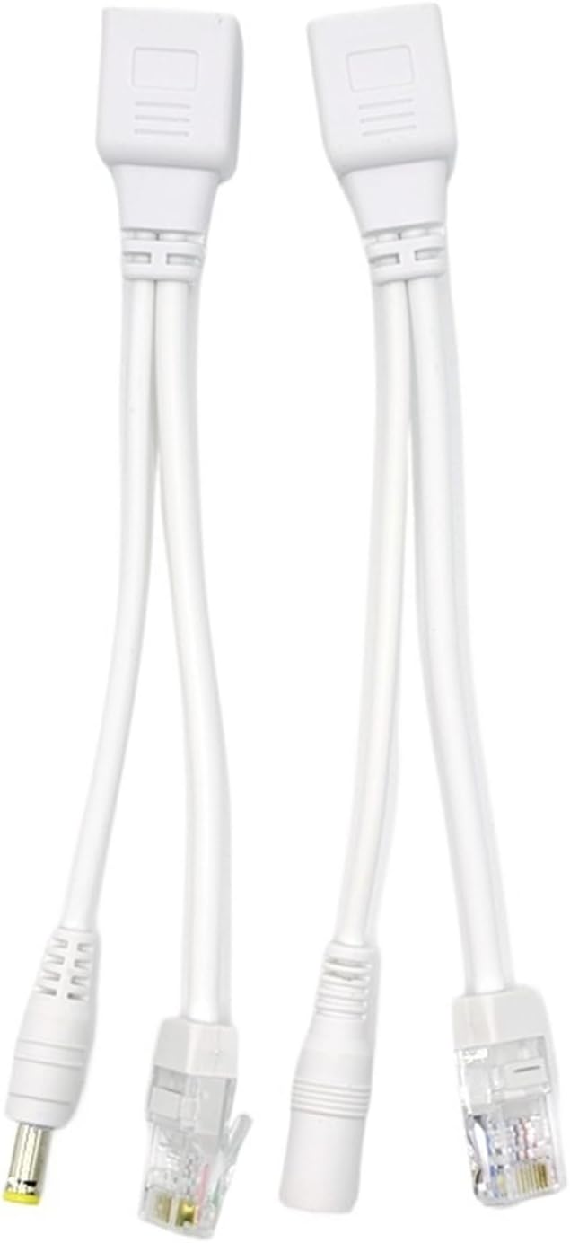 POE Cable, Passive Ethernet Power Adapter Cable, POE Splitter, RJ45 Power Module, 12V(Black 1pair)