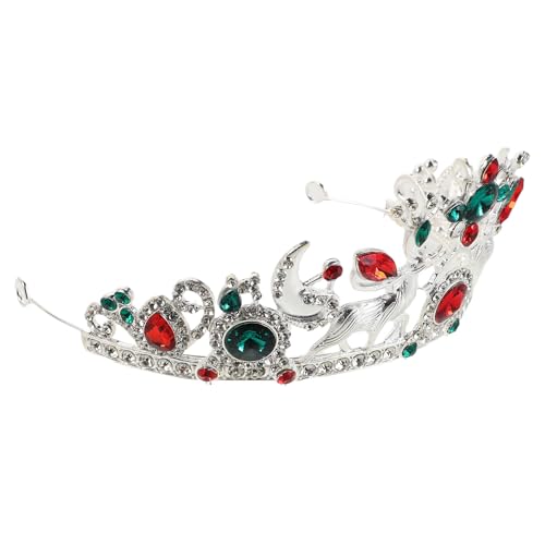 Diadème renne adulte en alliage argenté et strass pour coiffure festive