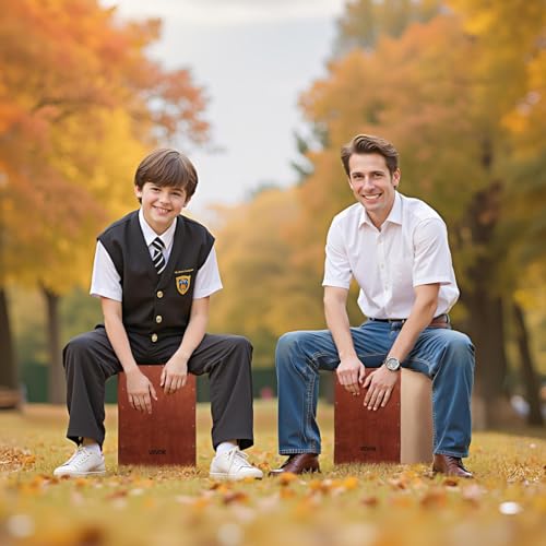 VEVOR Cajon, Kistentrommel, mit internen Snare-Drähten, kompakte & leichte Drum-Box aus Holz, Trommel-Musikinstrument mit Silikonfüßen, abgerundeten Kanten, für Anfänger & Profis, 255x255x380 mm