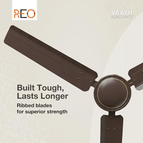Image of Havells REO Vaayu 1200mm ES Ceiling Fan | High Speed, High Air Delivery | Strong & Powerful, Air Delivery: 220CMM| RPM: 370| 2 Year Warranty | (Pack of 1, Smoke Brown)