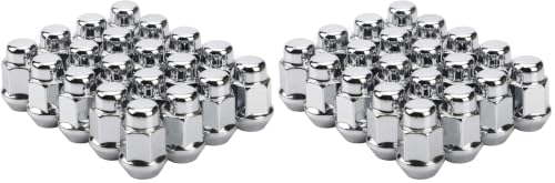Image of 12x1.5 Wheel Lug Nuts, 20PCS Chrome 12mmx1.5 Closed End Bulge Acorn Lug Nut, Cone Seat, 19mm Hex Aftermarket Wheels (Pack of 2)