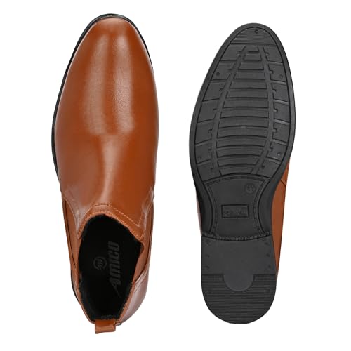 Image of Amico Men's Slip On Fashion Chelsea Boots | High Tops, Soft Cushioned Insole, Comfortable Fit, Trendy, Stylish Boots