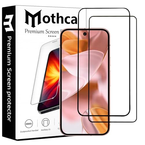 Image of Mothca Military-Grade Gorilla Tempered Glass Screen Protector for Google Pixel 10 | Black | Pack of 2 | Edge-to-Edge Coverage | Scratch Resistant | Easy Installation Kit
