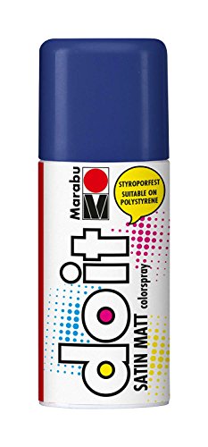 Marabu 21070006293 - Do it Satin Matt nachtblau, Colorspray auf Acrylbasis, styroporfest, schnell trocknend, sehr gute Deckkraft, wetterfest, für große und kleine Bastelarbeiten, 150 ml Sprühdose