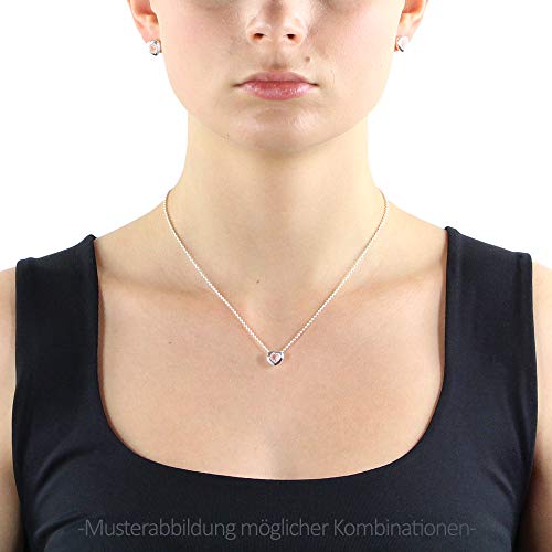 Drachenfels – Pequeño colgante en forma de corazón de plata auténtica con piedra de cuarzo rosa | Colección Heartbreaker Stone | Elegante colgante para mujer | D HE 30-3/AG