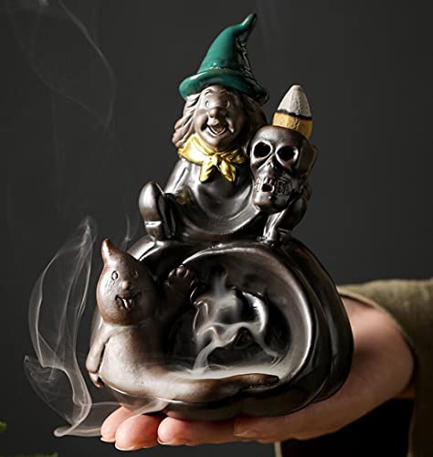 Porte-encens sorcière noire, idée cadeau déco pour maison et bureau