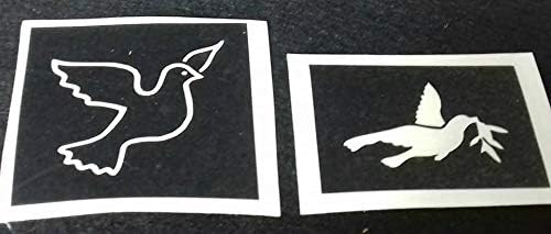 12 x Dove Bird Themed Stencils Mixed (2 Designs) for Etching on Glass Present Hobby Gift