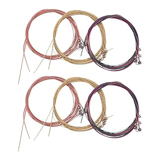 Baixia Lot de 6 jeux de cordes de rechange en acier pour guitare acoustique (2 ensembles en laiton, 2 ensembles en cuivre et 2 ensembles multicolores) - Les Beatles, Paul McCartney, John Lennon, RIngo Starr, George Harrison
