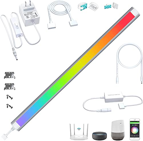 LAMPAOUS Barra de Luz Led Rgb, Iluminação de Mudança de Cor Sob O Armário com Alexa, Google Assistan