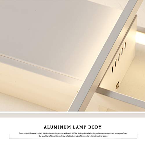 Jaycomey Ceiling Light Dimmable Led Chandelier With Remote Control,Modern 50W 3-Layer Square Ceiling Lamp Acrylic Flush Mount Ceiling Lights Fixtures For Bedroom Dining Living Room Kitchen(White) #TOP5
