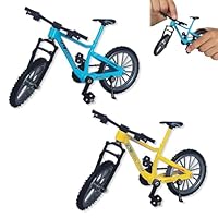 EAVUYIS 2 Stück Finger Fahrrad Modell, Mountainbike-Modell Spielzeug, Finger Mountainbike Modells Ornamente, Miniatur Fingers Bike, Mini Bend Fahrrad Modells