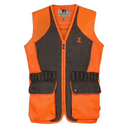 Gilet de chasse Percussion Tradition orange haute visibilité pour traque et battue