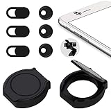 [9 Pack] Laptop Webcam Camera Cover Slide, Computer/Phone Front Camera Cover Slide Compatible with iPhone, iPad & MacBook, Prevention Slide Privacy Camera Covers for Most Phones, Tablets - Black