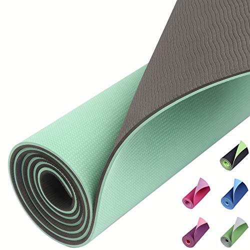 Eono by Amazon - Esterilla Yoga Deporte Fitness Pilates Colchoneta Gimnasia Antideslizante Ecológica, Verde Menta