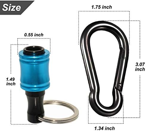 Saipor 6PCS Keychain Extension Bar Aluminum Alloy Screwdriver Bits Holder Set Portable Drill Screw Adapter Quick Release Extension Bar for 1/4inch Hex Shank