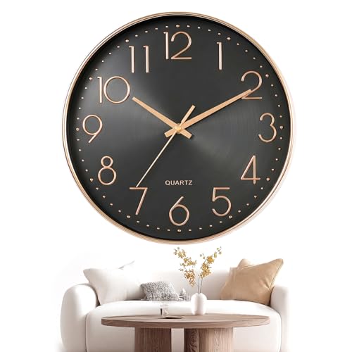 Horloge Murale Ronde Moderne 30 Cm Mouvement À Quartz Silencieux, Sans Bruit De Tic-tac, Cadran...