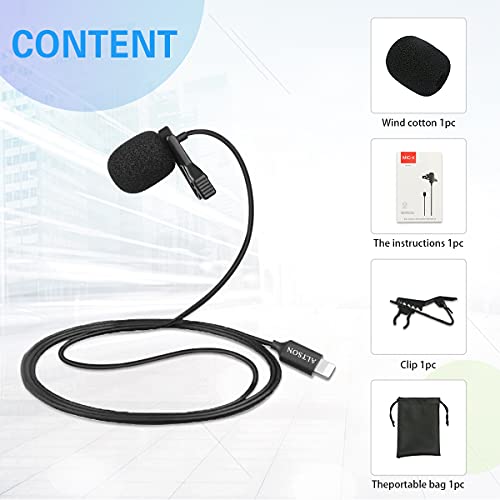 Altson Professional Lavalier Microphone For Iphone/Video Conference/Podcast/Voice Dictation/Youtube Grade Omnidirectional Phone Audio Video Recording Condenser Microphone (Black 9.84T) #TOP6
