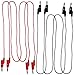 2 Pack of Red and Black Banana to Banana Test Lead Sets - 18 Gauge, 48