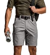 CQR Men's Flex Casual Cargo Shorts, Lightweight Water Resistant Golf Shorts, Stretch Tactical Wor...