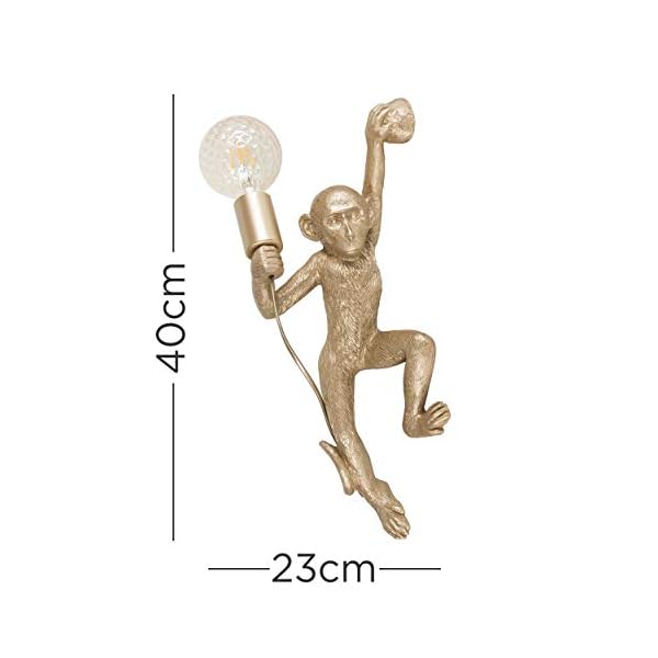 Modern Monkey Holding Light Bulb Design Wall Light - Image 3