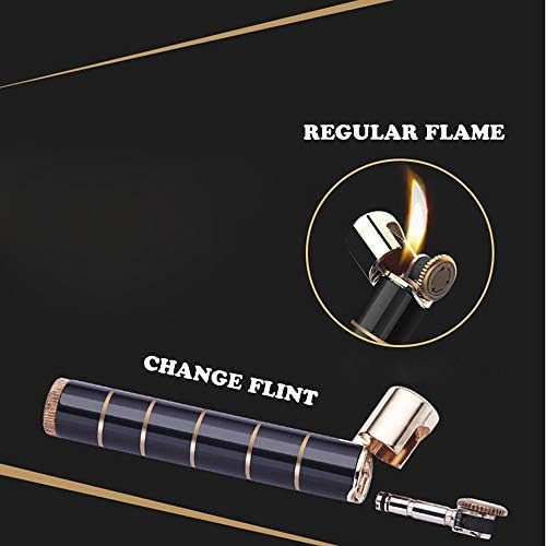 PROMISE Wheel Lighter Flint Soft Flame Regular FlameTorch Cigarette Lighter Slim Women Gift Gas Refillable Lighter (Blue-E)