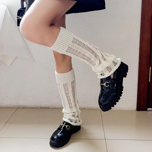 Image of YELAIVP Women's Leg Warmers Knit Kawaii Y2K Harajuku Leg Warmers with Adjustable String for Women Lolita Accessories
