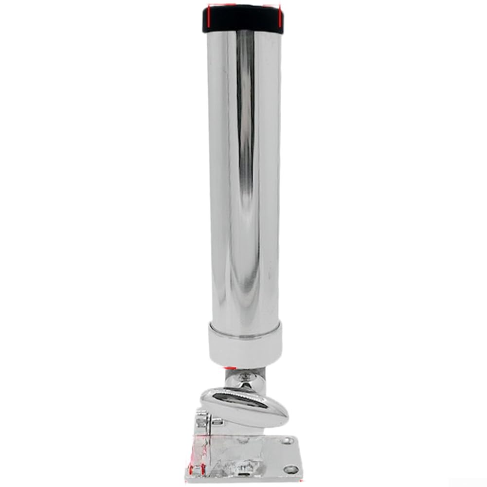 Supporto regolabile per canna da pesca marina in acciaio inossidabile 316 con base quadrata hardware per ponte argento