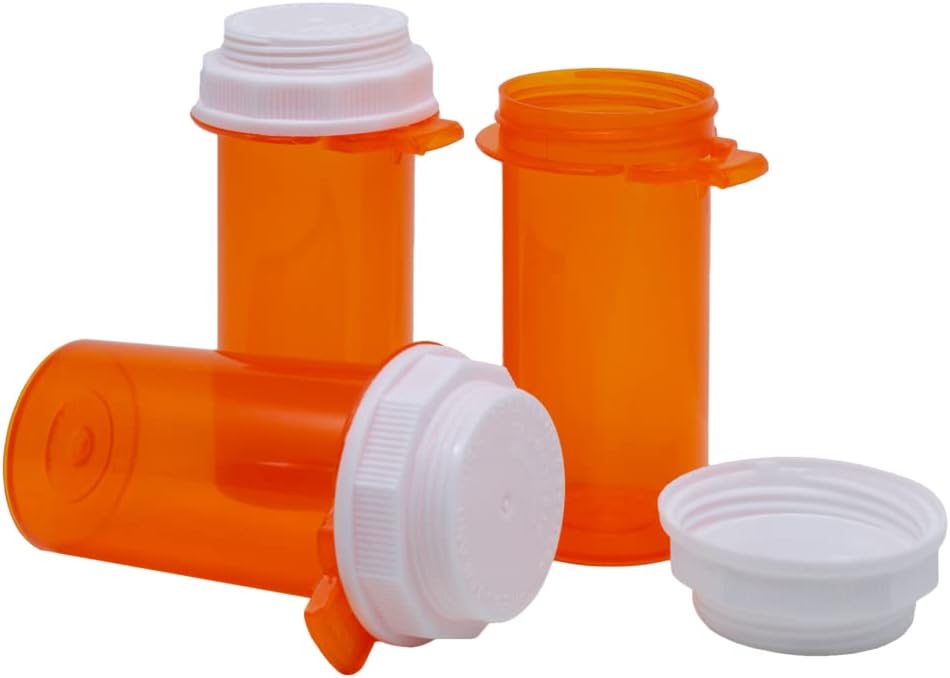 Pill Box and Medicine, Vitamin Container & Vial | 20 Dram Storage | Child-Resistant Cap | Case of 145