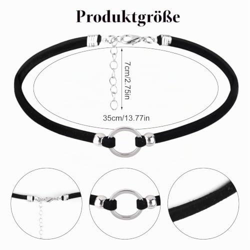 Schwarz Gothic Samt Choker Halskette mit Verstellbarer Schnalle für Damen, Retro Zubehör für Halloween und Weihnachten