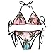 Produktbild Palm Tree Red Green Combination Women Colorful Sexy Bikini Straps 2 PCS Swimsuit Bikini Set Swimsuit Beachwear