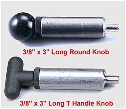 (Pack of 4) Pop Pins for Exercise Machines. 3/8" x 3" Long Shank POP PINS - Spring Loaded (T or Ball Handle) | Weld-ON Pins/Plungers.