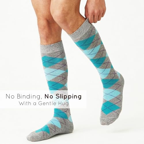 Image of Mysocks Unisex Knee High Long Socks Argyle