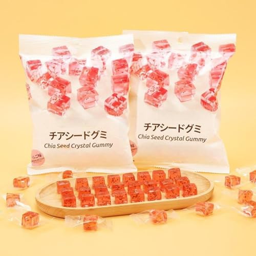チアシードグミ いちごグミ 個包装 苺果汁30%使用 脂肪ゼロ プチプチ食感 透明感たっぷり ギフト 2袋