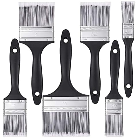 Gaosaili 6pcs Paint Brush Set, Decorating Brushes for Furniture, Wall Painting, with PP Handles and No Loss of Bristle Suitable for All Paints Cover