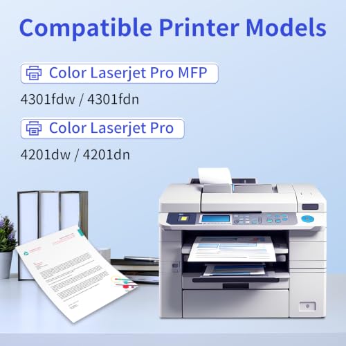 Image of 210X Toner Cartridges 4 Pack for HP 210X 210A MFP 4301fdw 4301fdn with Chip | Compatible for HP Color LaserJet Pro MFP 4301fdw 4301fdn 4201dw 4201dn Printer Ink W2100X W2100A High Yield (BCMY, 4-Pack)
