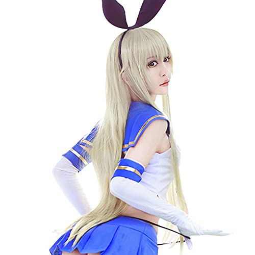 WHBHD Shimakaze Cosplay Wig Kantai Colección Traje Pelucas Pelucas Disfraces de Halloween Pelo