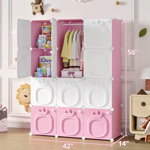 image for MAGINELS Kids Wardrobe Closet,Baby Closet Cabinet with Door.Baby Girls