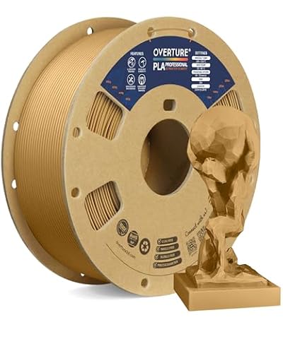 OVERTURE PLA Plus (PLA+) Filament 1.75mm, Stronger & More Durable, Professional Toughness 3D Printer Filament, 1kg (2.2lbs), Cardboard Spool, High Precision +/- 0.02mm (Brown)