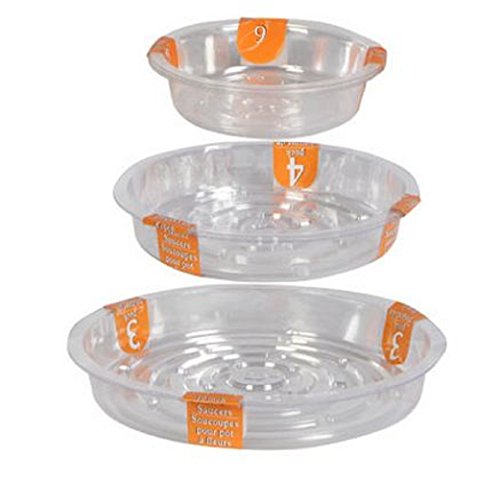 Plant Pot Saucers Clear Plastic Indoor Outdoor Garden Assorted Sizes 13-Pc Set #TOP3