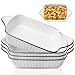 Set di 4 pirofile in ceramica, 26,5 x 14,7 x 4,6 cm, con manico in ceramica bianca smaltata, piccola teglia rettangolare per forno, lasagne, casseruola, cibo (bianco) immagine